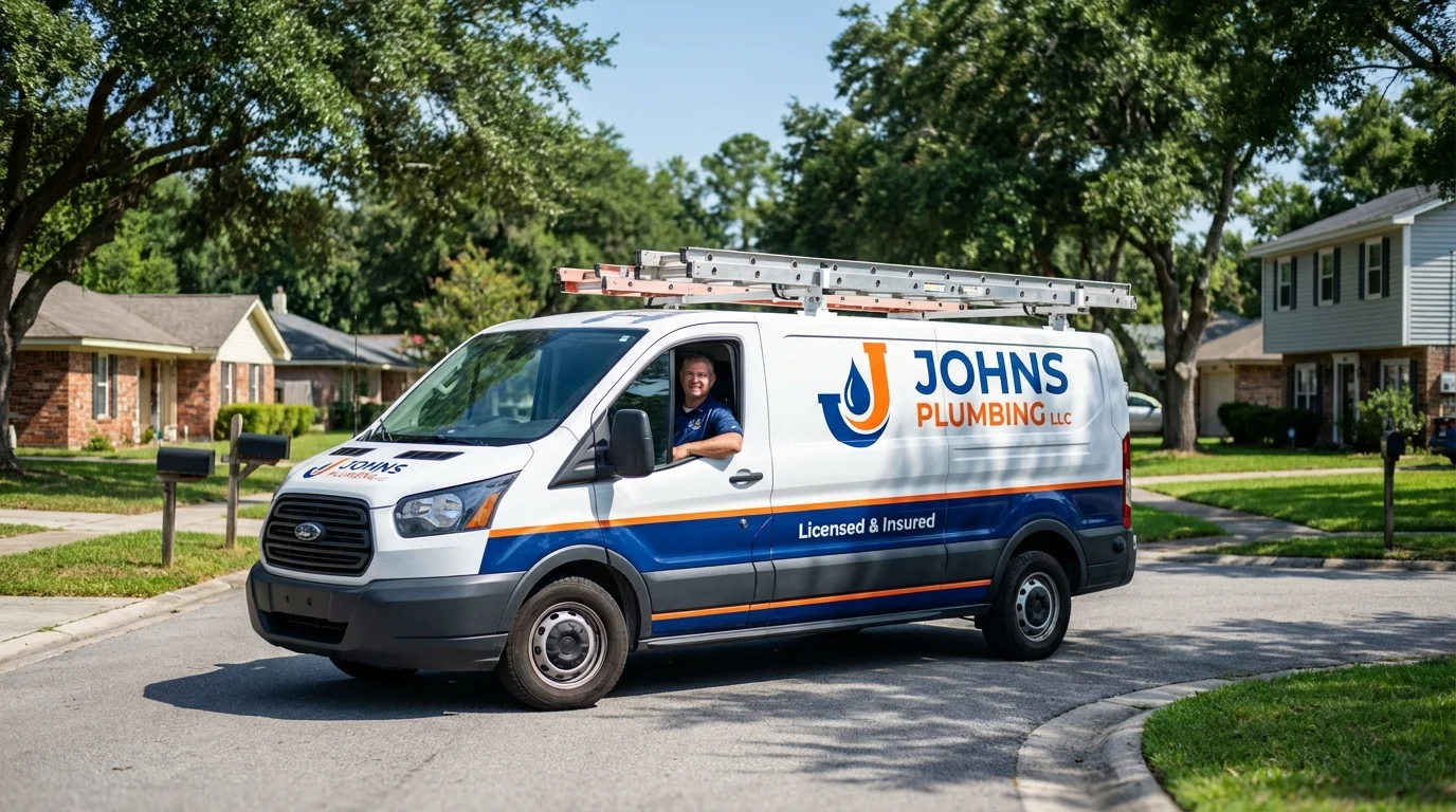 Johns Plumbing LLC service van in Boscobel, WI